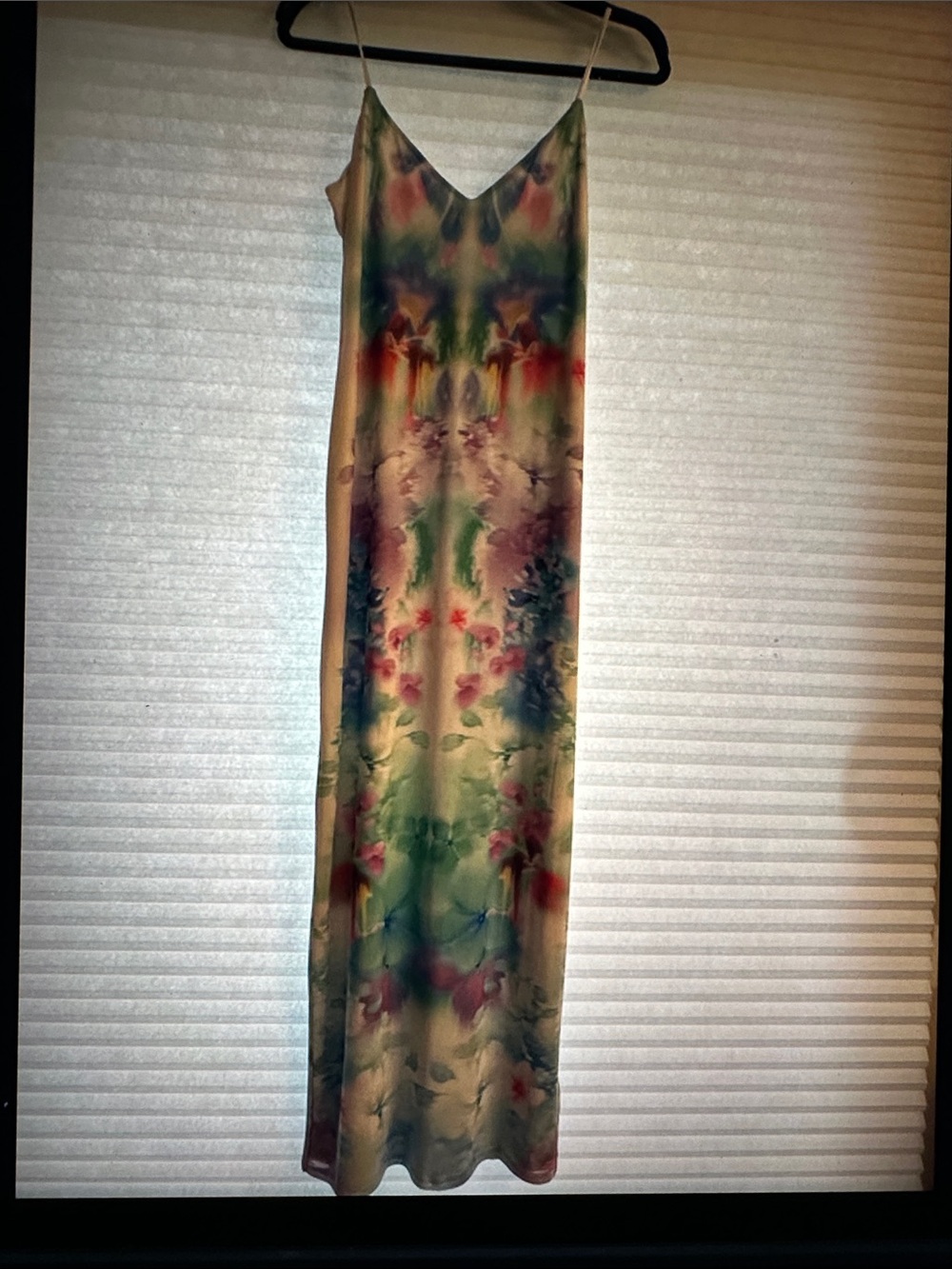 AFRM Silky Floral Watercolor Slip Dress in Multicolor